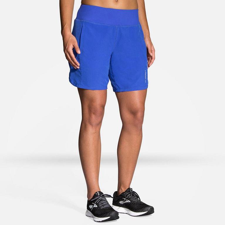 Brooks Chaser 7 Women's Running Shorts - Blue (71369-LCDK)